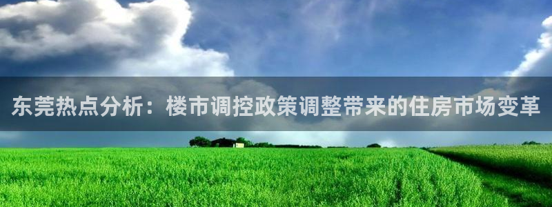 新宝5官网app：东莞热点分析：楼市调控政策调整带来的住房市