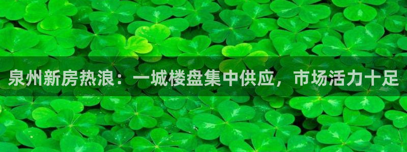 新宝5娱乐没：泉州新房热浪：一城楼盘集中供应，市场活力十足