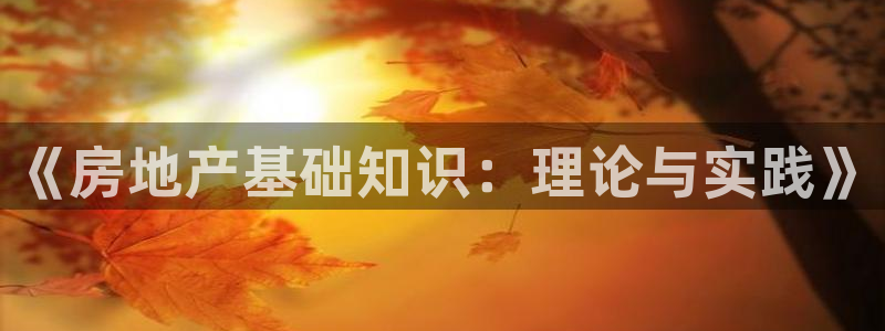 新宝5娱乐注：《房地产基础知识：理论与实践》